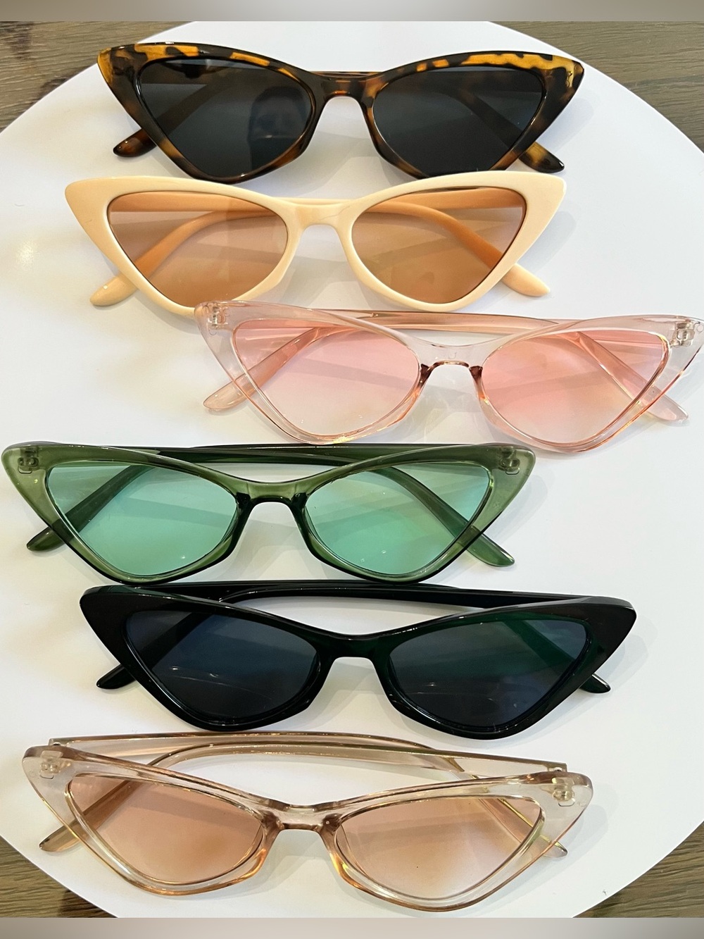 Cat-Eye Women's Sunglasses - Pink, Green, Tortoiseshell, Black, Cream, Rose